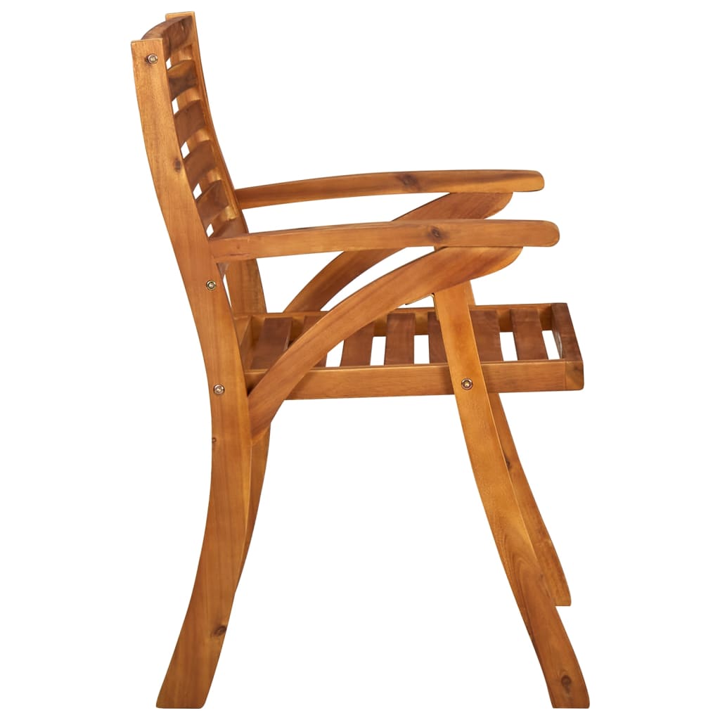 vidaXL Patio Chairs Outdoor Patio Dining Chair with Armrest Solid Wood Acacia