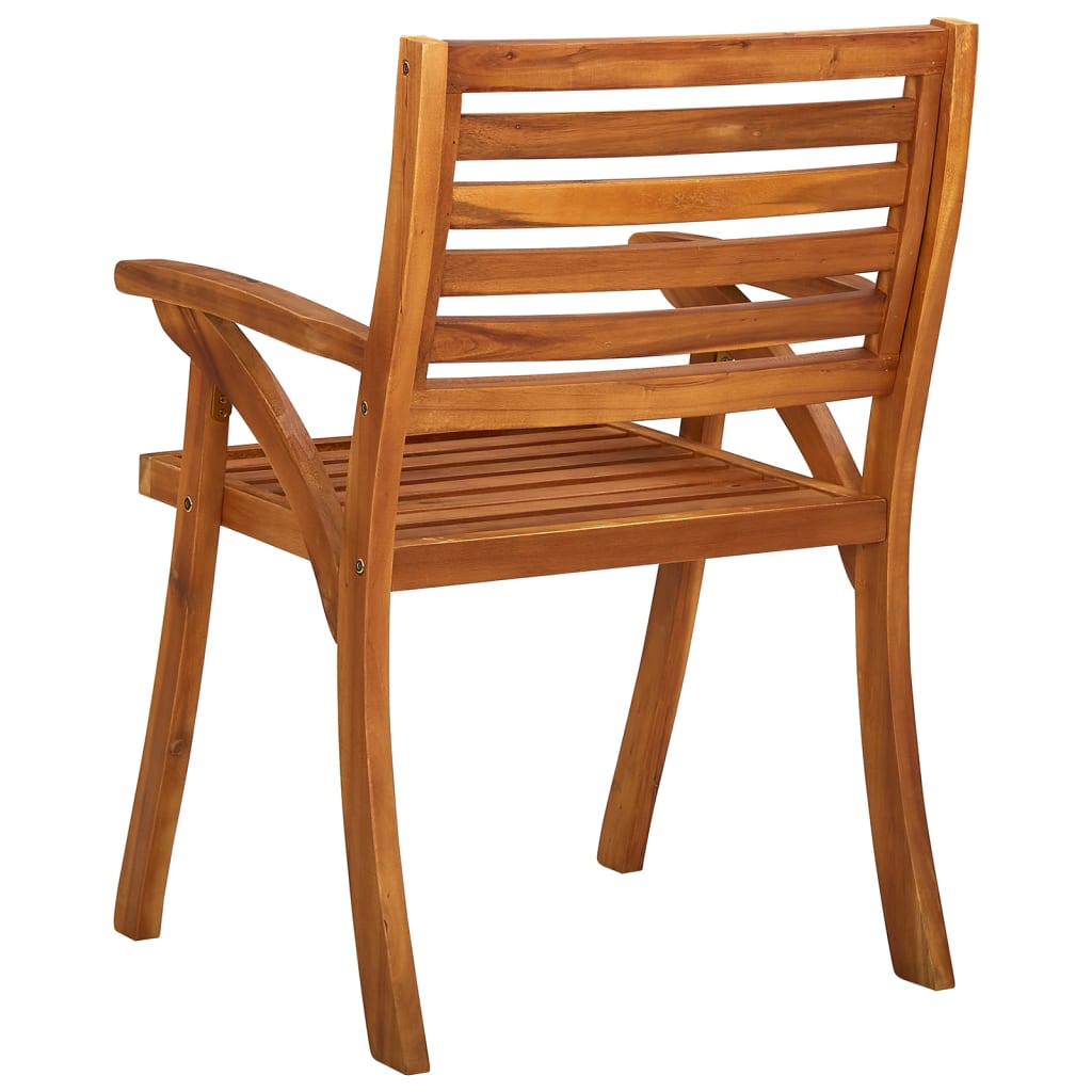 vidaXL Patio Chairs Outdoor Patio Dining Chair with Armrest Solid Wood Acacia